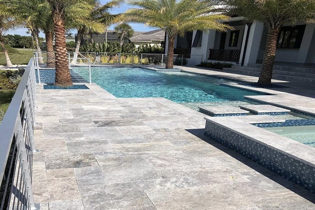 Silver Travertine Pool Pavers Cypress Gardens, pavers for sale near me